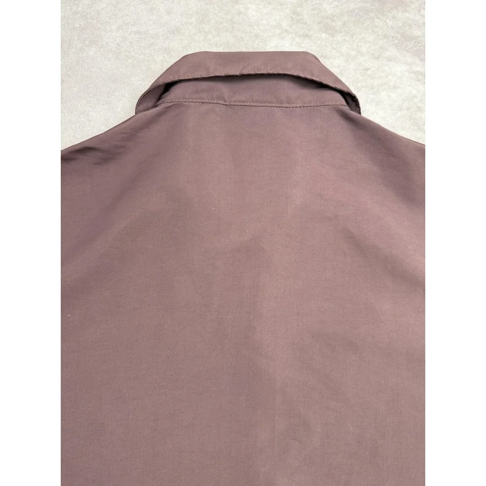 Jordan x A Ma Maniére Shirt Mens Large Maroon Snap Front Short Sleeve DV7460-263